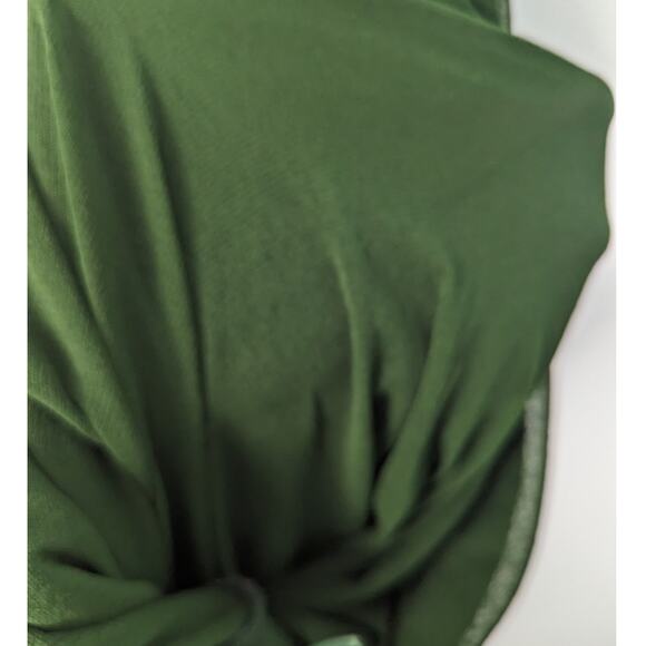 Jean Paul Gaultier Soleil Green Ruched Mesh Knit Skirt Asymmetrical VTG 90's L - Picture 8 of 12